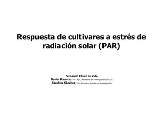 Aspectos de eco-fisiologia en el cultivo de arroz en Uruguay