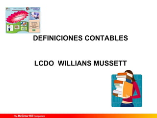 DEFINICIONES CONTABLES
LCDO WILLIANS MUSSETT
 