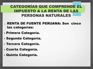 Aspectos del impuesto a la renta de las personas naturales | PPTX