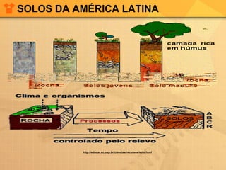 SOLOS DA AMÉRICA LATINA
http://educar.sc.usp.br/ciencias/recursos/solo.html
 
