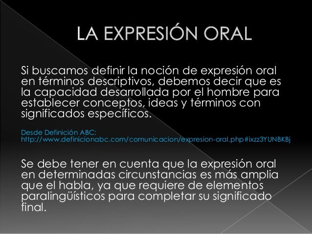 Aspectos generales de la expresión oral
