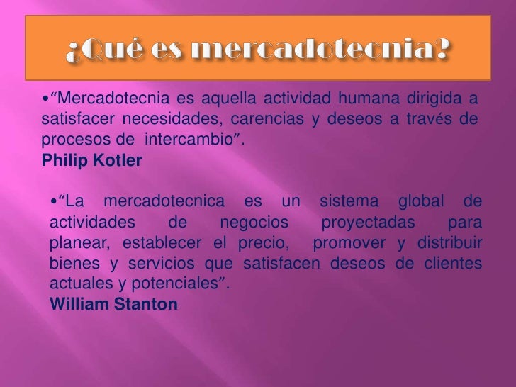 Aspectos generales de la mercadotecnia