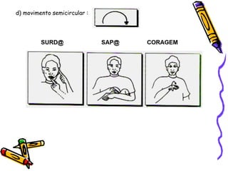 d) movimento semicircular :
 