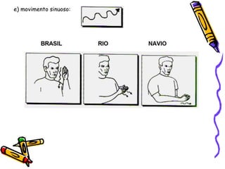 e) movimento sinuoso:
 