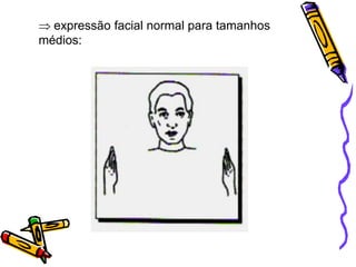 expressão facial normal para tamanhos
médios:
 
