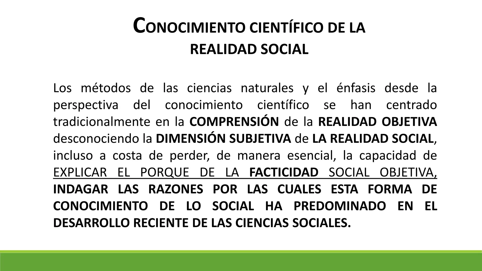 Aspectos objetivos y subjetivos de la realidad social | PPTX