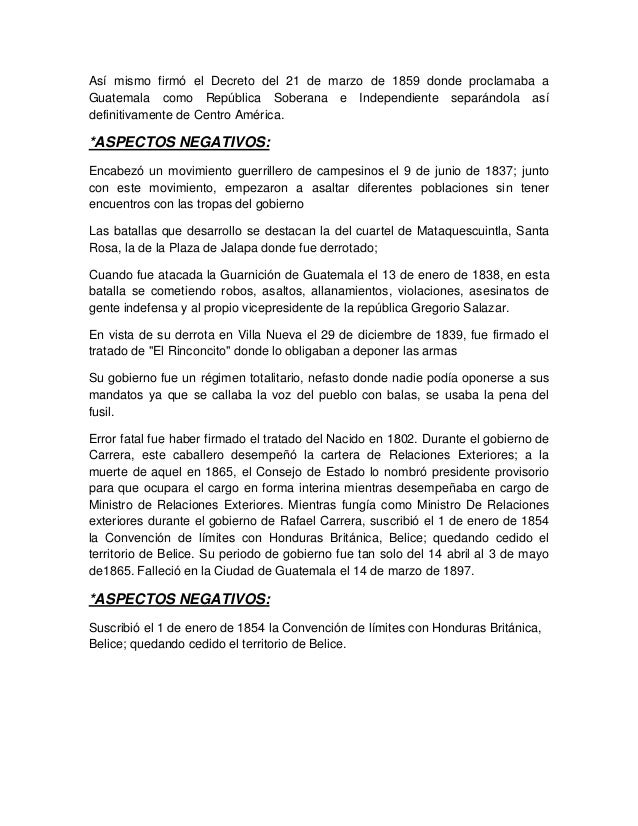 Aspectos positivos y negativos de los presidentes de guatemala