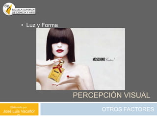 • Luz y Forma




                            PERCEPCIÓN VISUAL
    Elaborado por:
José Luis Vacaflor                OTROS FACTORES
 
