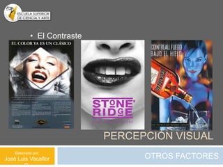 • El Contraste




                             PERCEPCIÓN VISUAL
    Elaborado por:
José Luis Vacaflor                 OTROS FACTORES
 