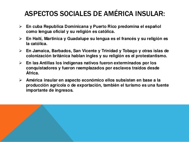 Aspectos sociales y políticos de américa