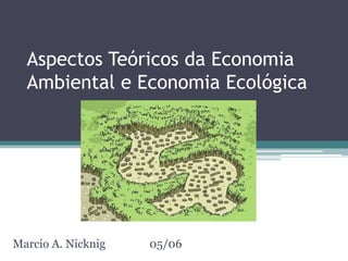 Aspectos Teóricos da Economia
Ambiental e Economia Ecológica
Marcio A. Nicknig 05/06
 
