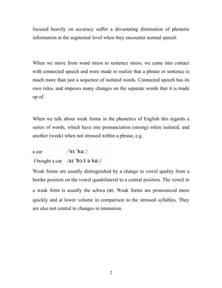 Aspects Of Connected Speech