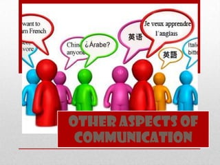 Other aspects of
communication

 