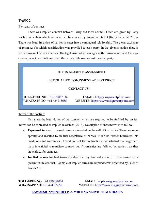 Law assignment writing