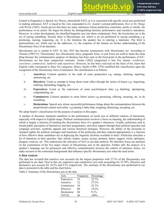 A Speech Act Analysis Of The Acceptance Of Nomination Speeches Of Chief ...