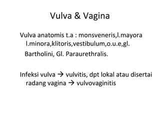 Aspek klinis dan penanganan infeksi organ reproduksi wanita | PPT