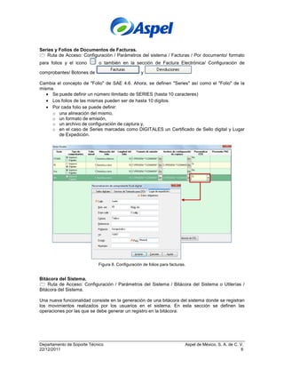 Aspel sae 5.0 nuevas funciones y características | PDF
