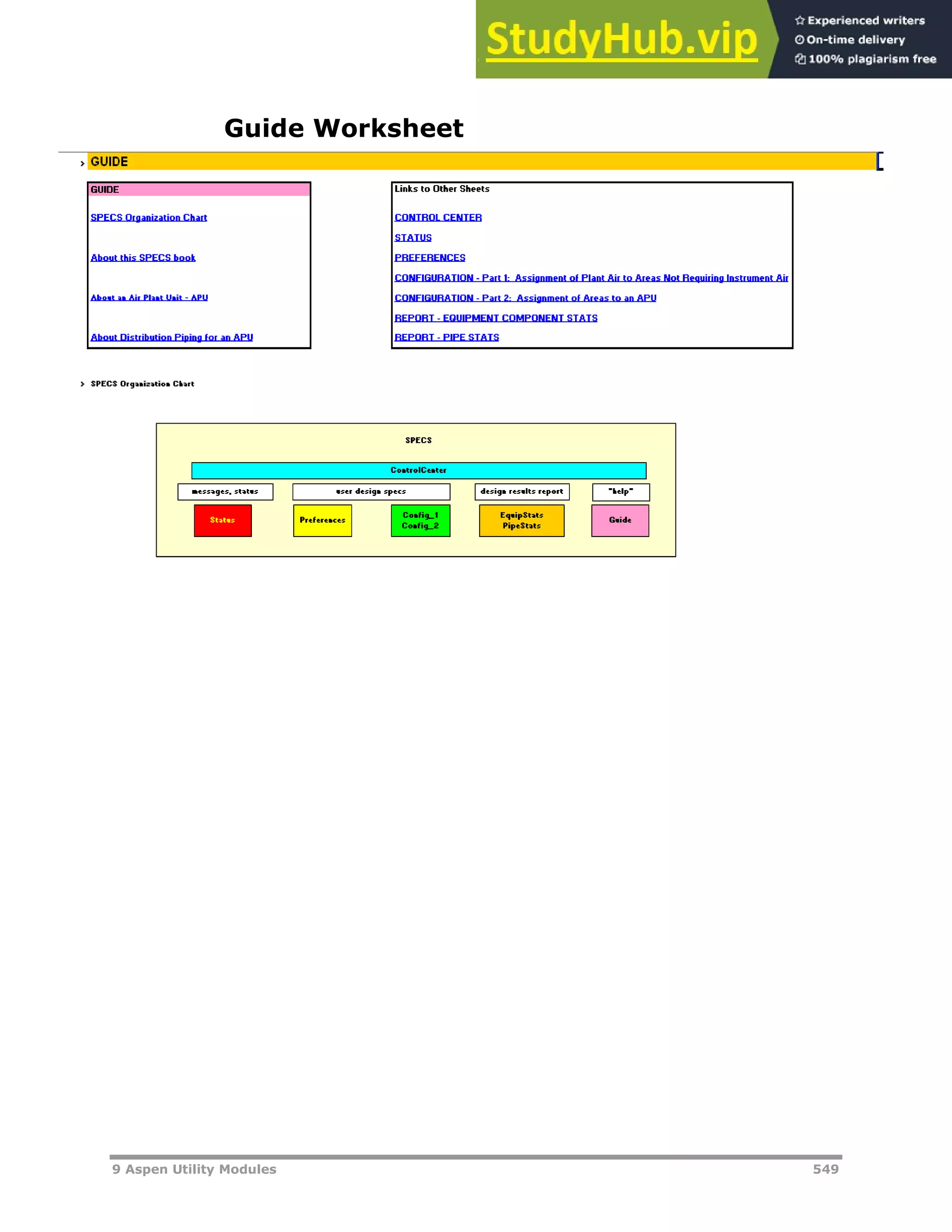 9 Aspen Utility Modules 549
Guide Worksheet
 