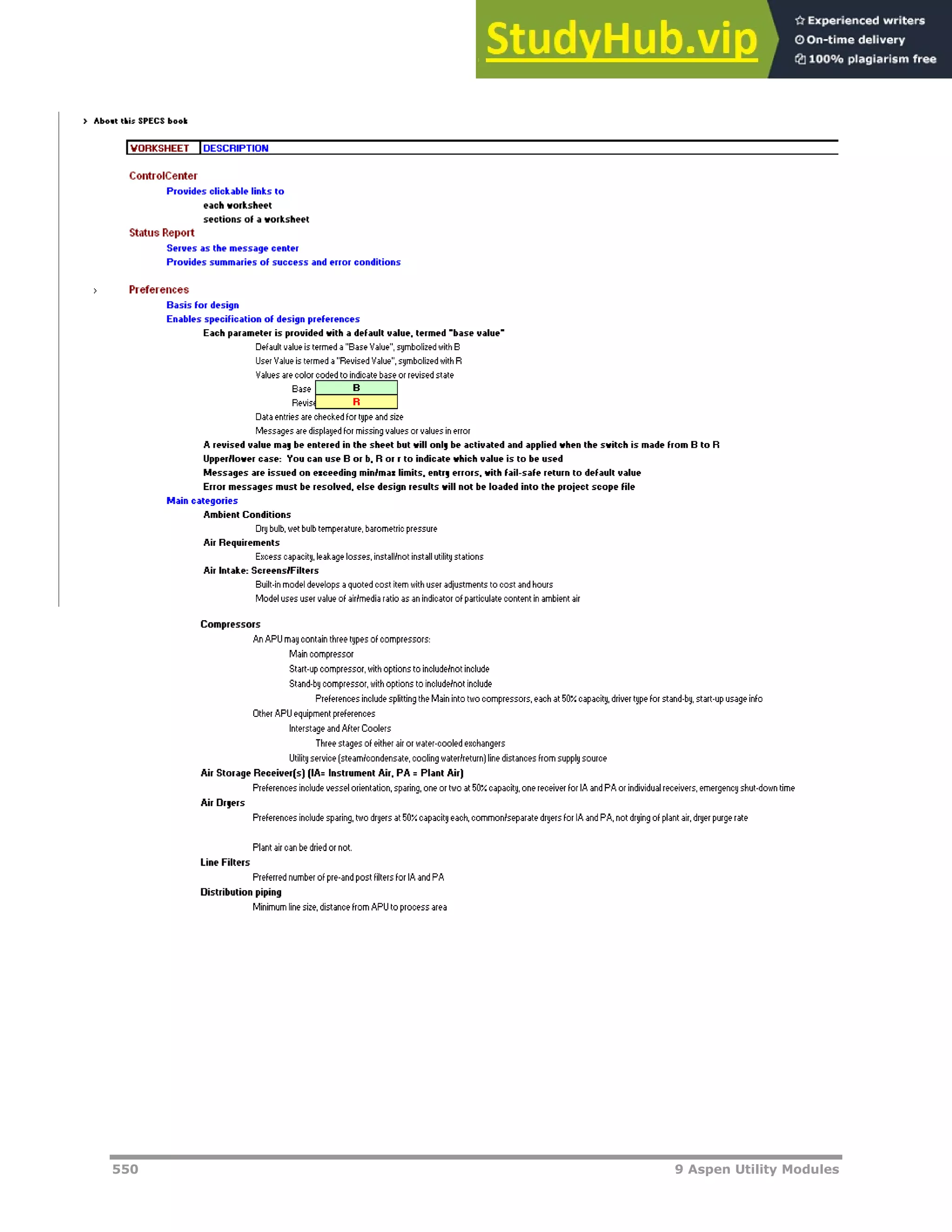 550 9 Aspen Utility Modules
 