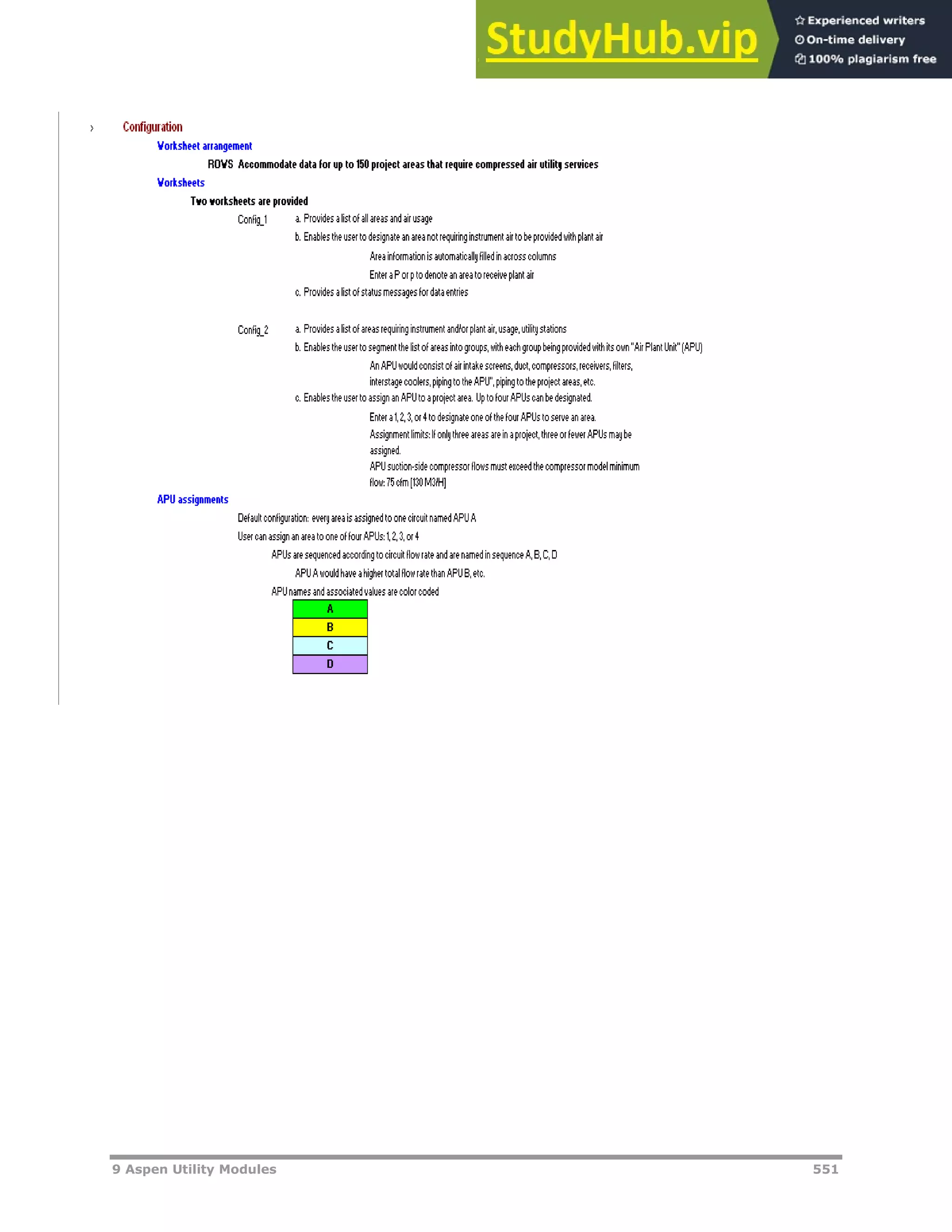 9 Aspen Utility Modules 551
 
