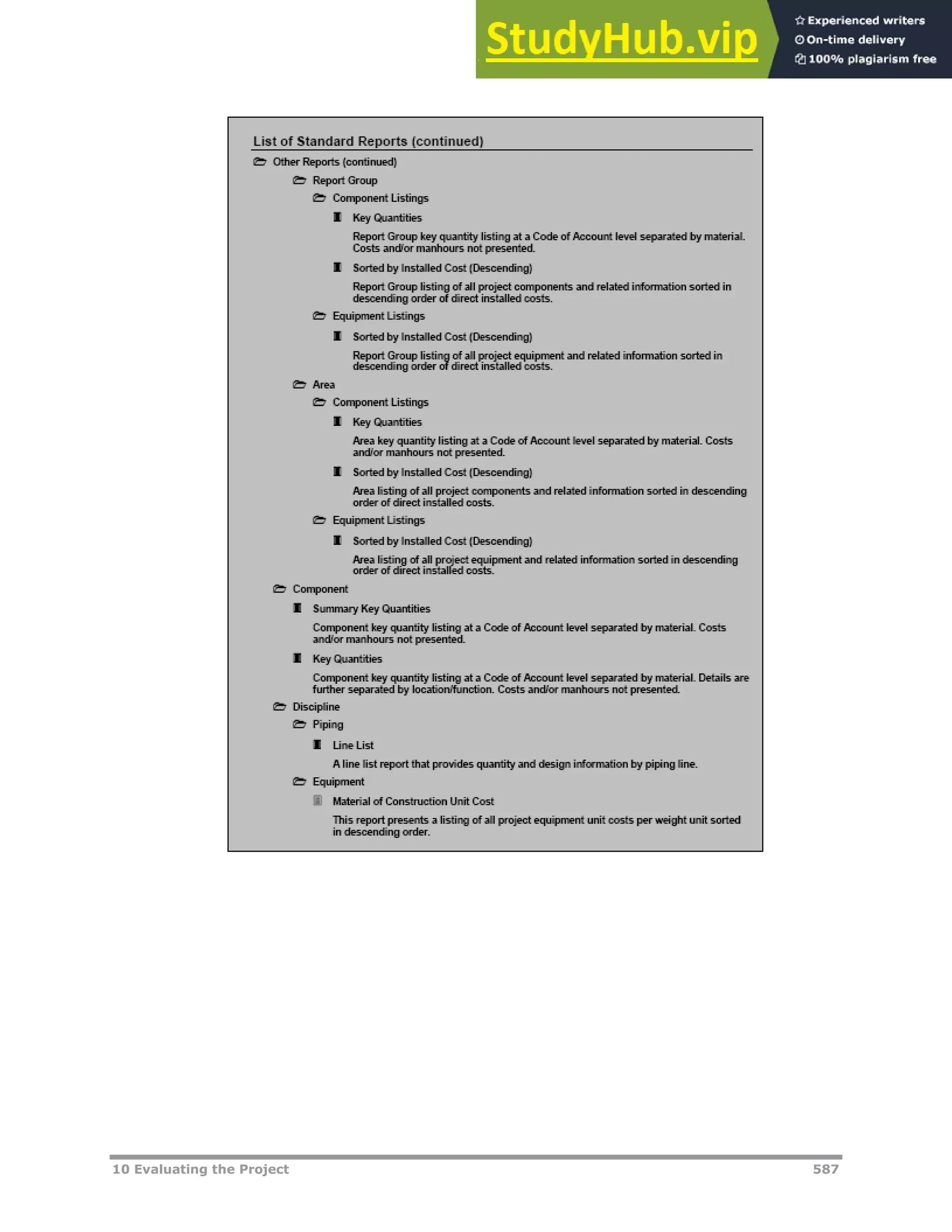 10 Evaluating the Project 587
 