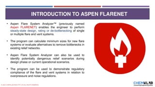 Flarenet Tutorial Comprehensive Workshop on Aspen Flare System Analyzer for Flare System ...