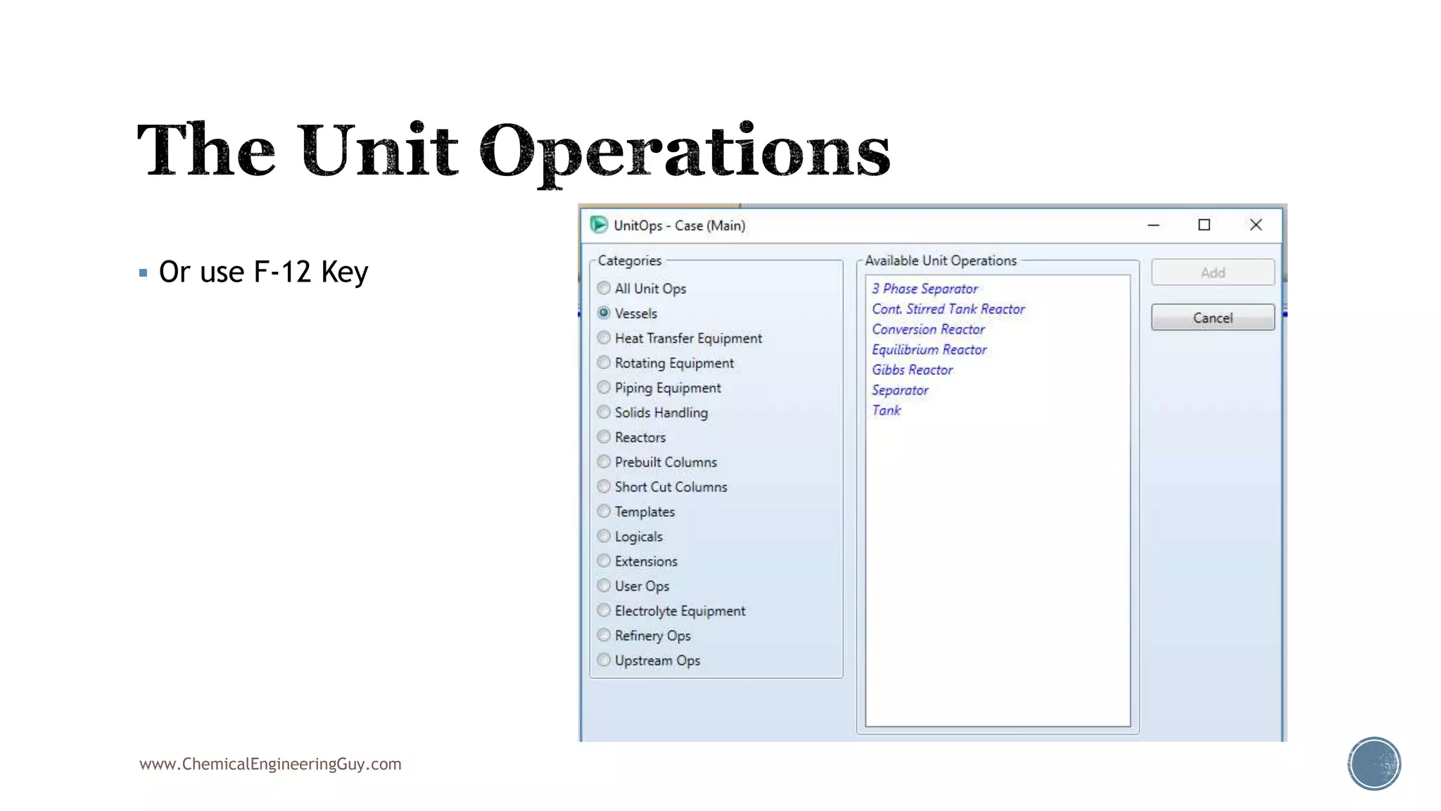  Or use F-12 Key
www.ChemicalEngineeringGuy.com
 