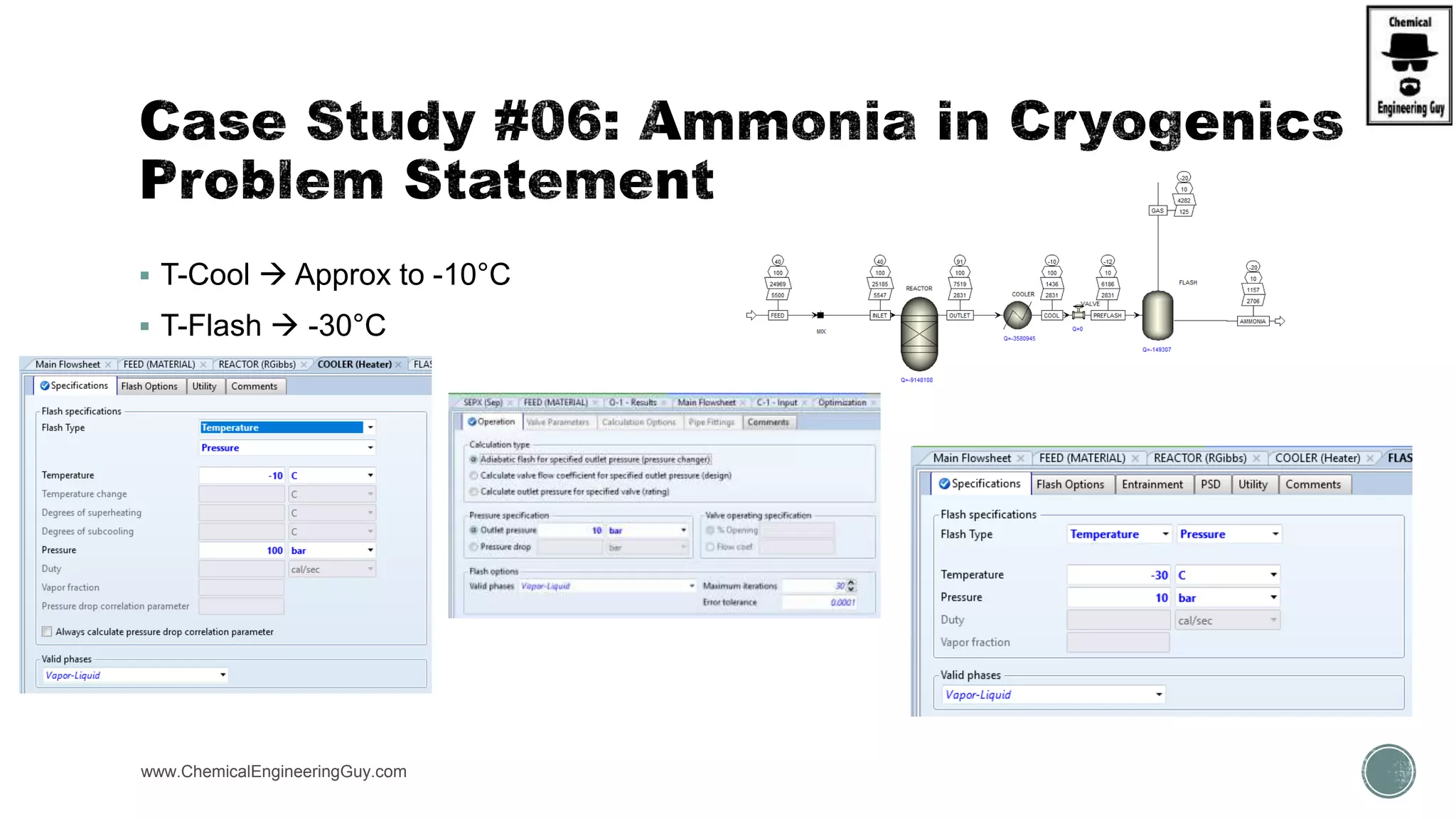  T-Cool  Approx to -10°C
 T-Flash  -30°C
www.ChemicalEngineeringGuy.com
 