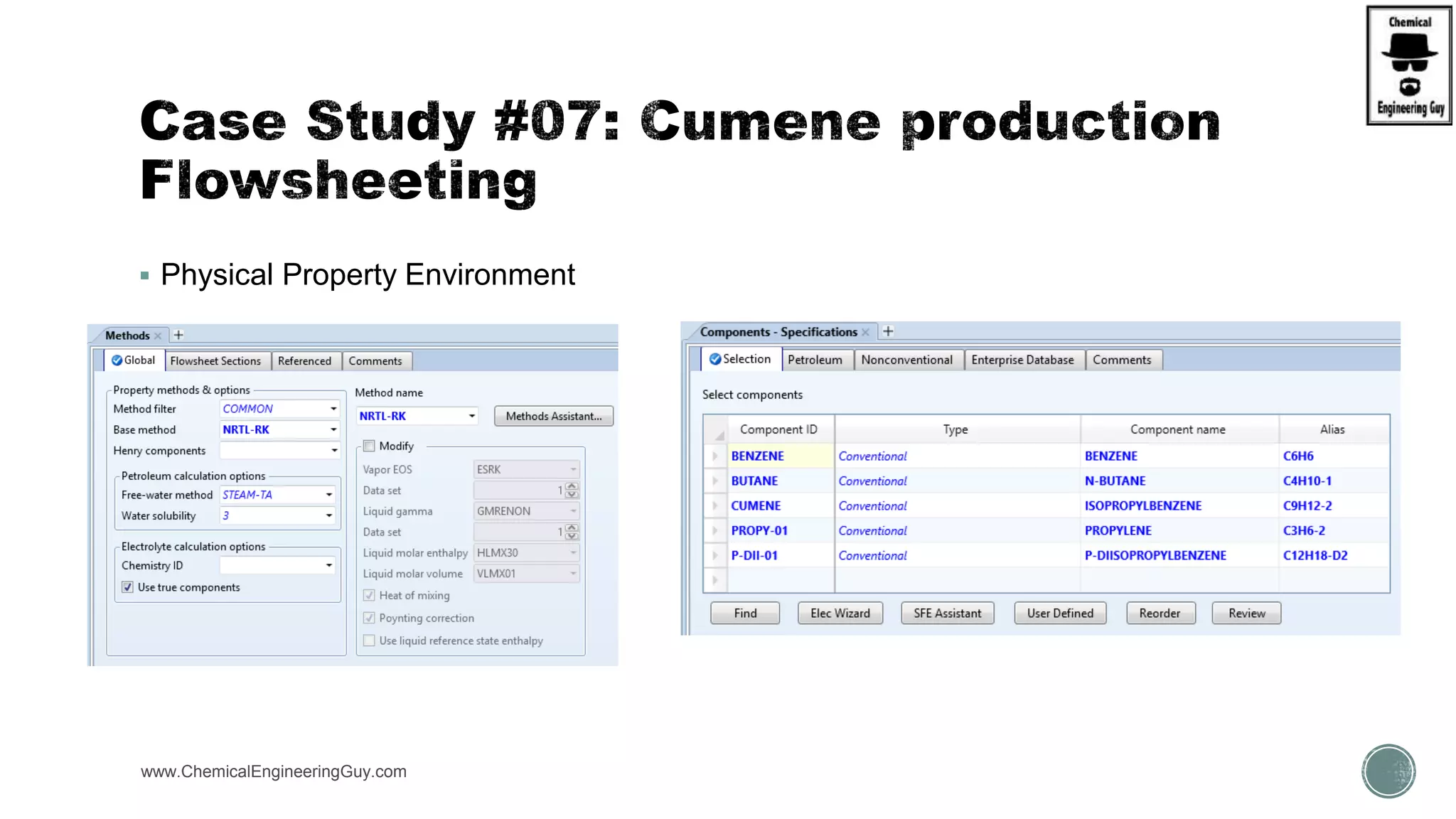  Physical Property Environment
www.ChemicalEngineeringGuy.com https://www.youtube.com/watch?v=yWbfzw04SvI
 