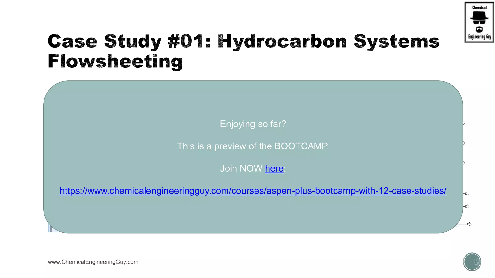  Flash (FLASH2):
www.ChemicalEngineeringGuy.com
Enjoying so far?
This is a preview of the BOOTCAMP.
Join NOW here:
https://www.chemicalengineeringguy.com/courses/aspen-plus-bootcamp-with-12-case-studies/
 