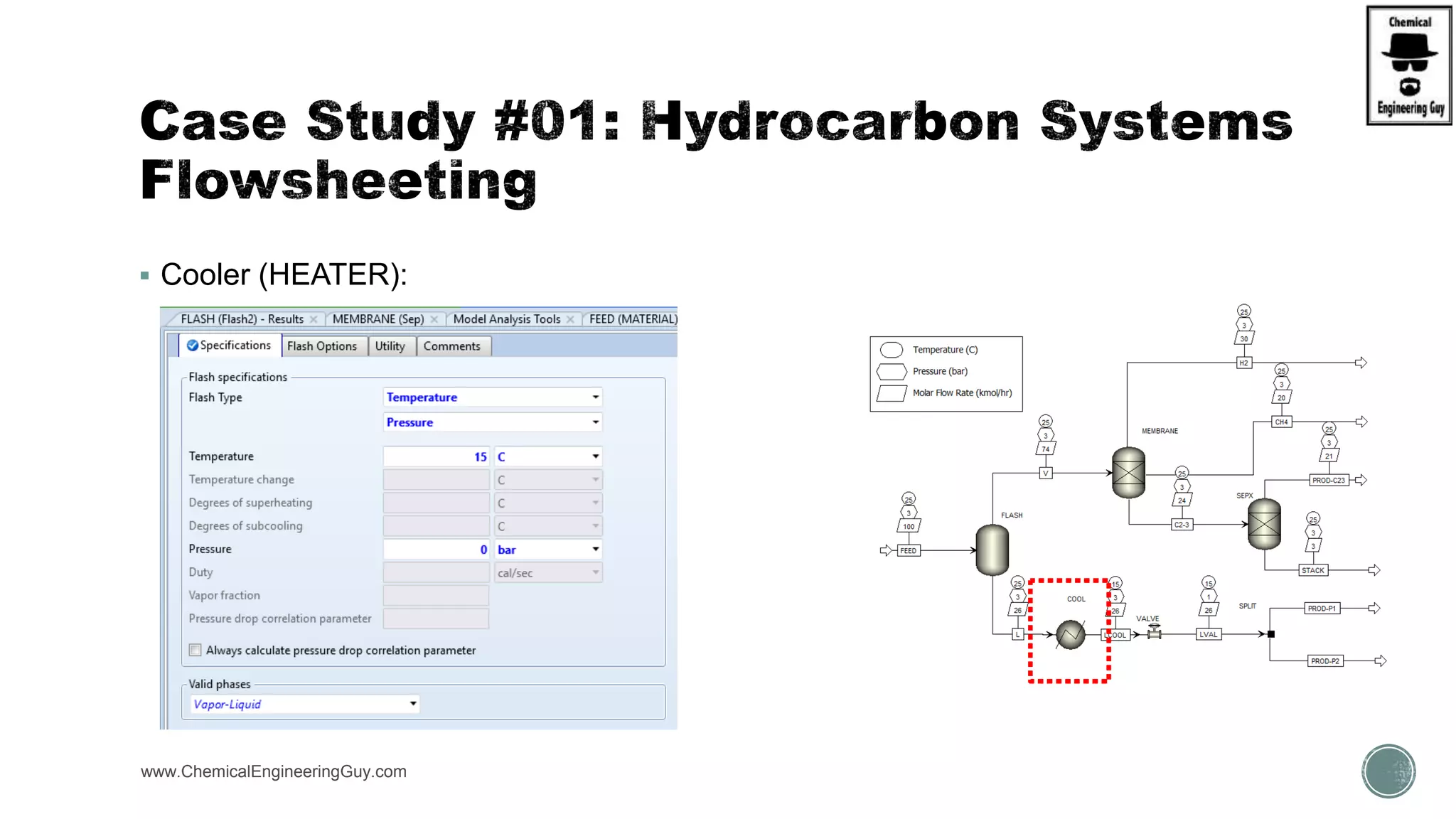  Cooler (HEATER):
www.ChemicalEngineeringGuy.com
 