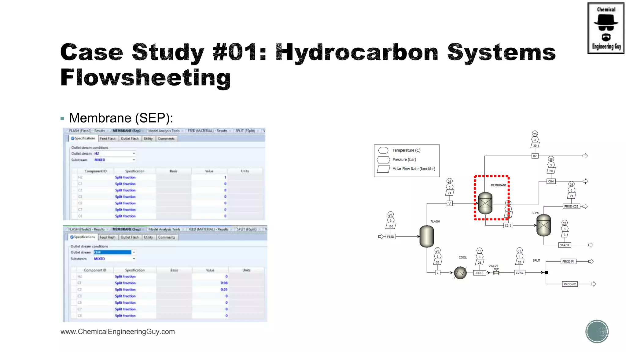  Membrane (SEP):
www.ChemicalEngineeringGuy.com
 