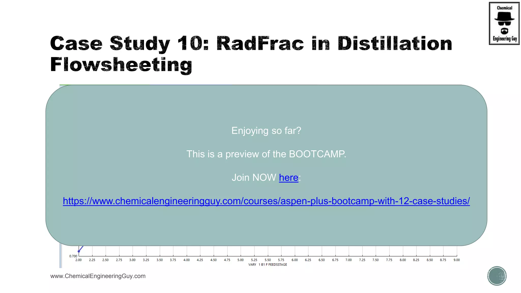 www.ChemicalEngineeringGuy.com
Enjoying so far?
This is a preview of the BOOTCAMP.
Join NOW here:
https://www.chemicalengineeringguy.com/courses/aspen-plus-bootcamp-with-12-case-studies/
 