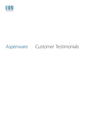 Aspenware   Customer Testimonials
 