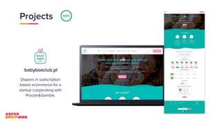 Projects
babyboxclub.pl
Diapers in subscription
based ecommerce for a
startup cooperating with
Procter&Gamble.
100%
 