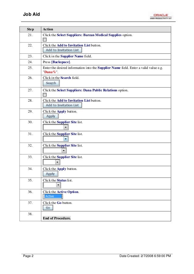 supplier list
