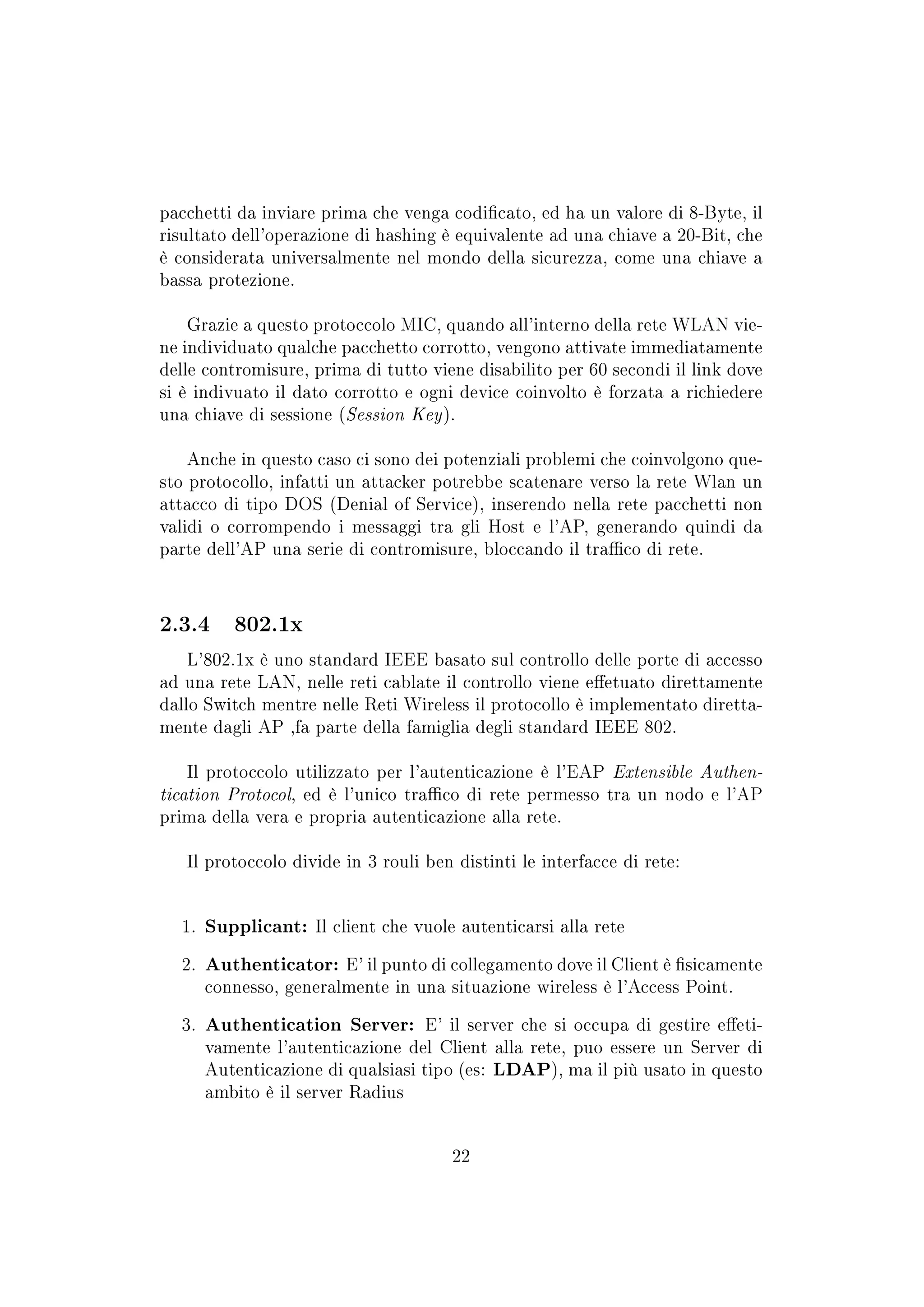 Aspetti di sicurezza dei protocolli Wireless