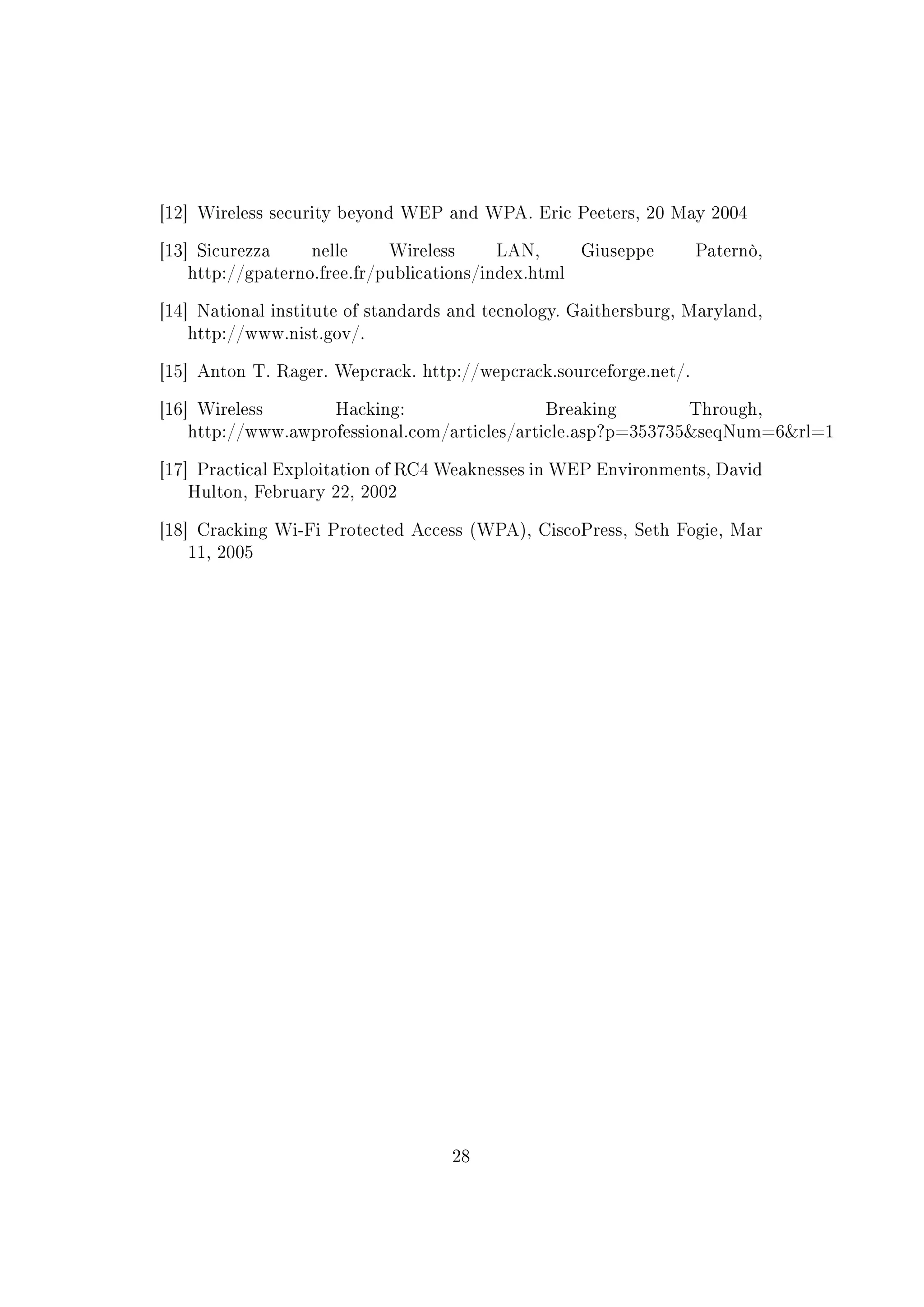 Aspetti di sicurezza dei protocolli Wireless