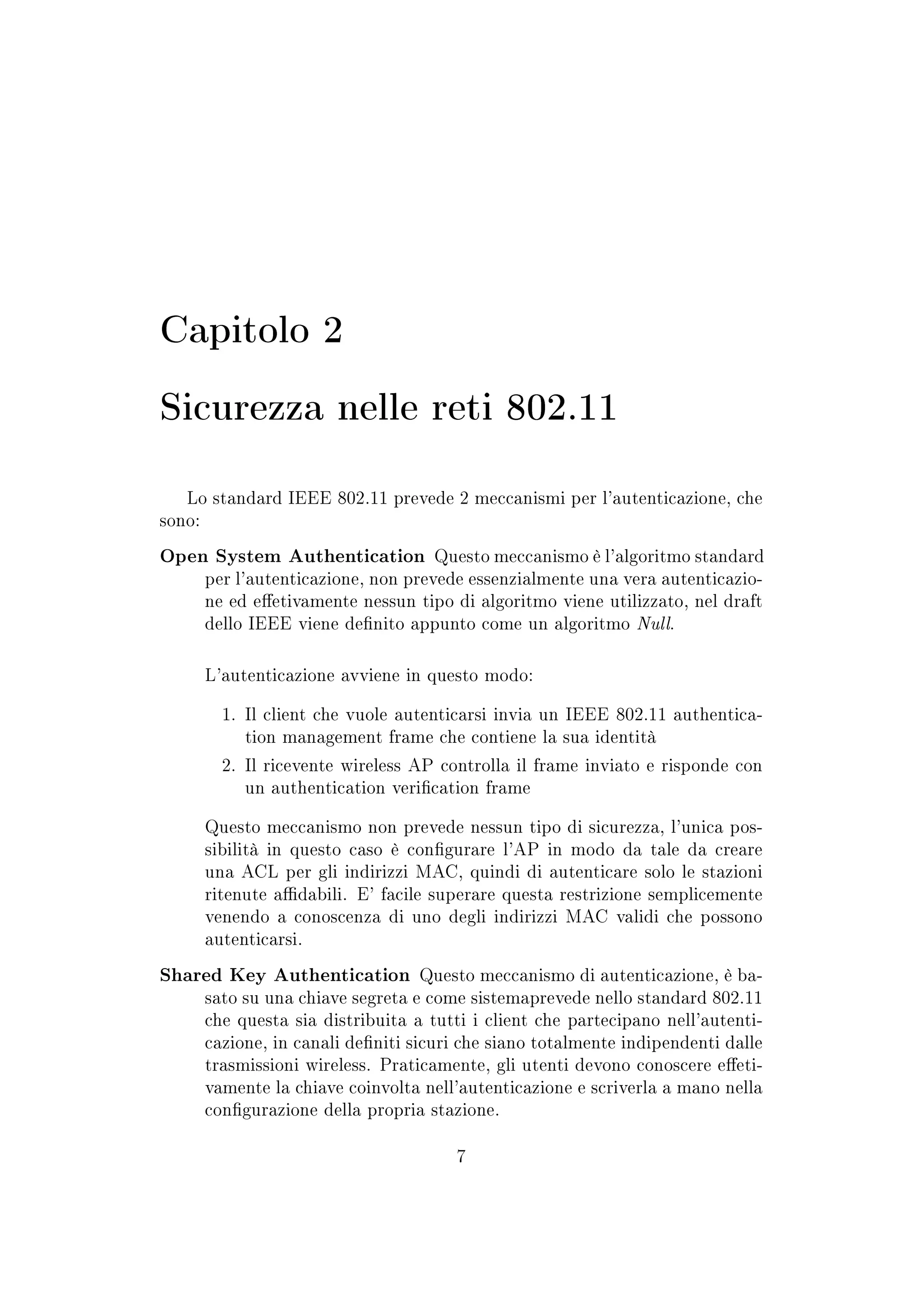 Aspetti di sicurezza dei protocolli Wireless