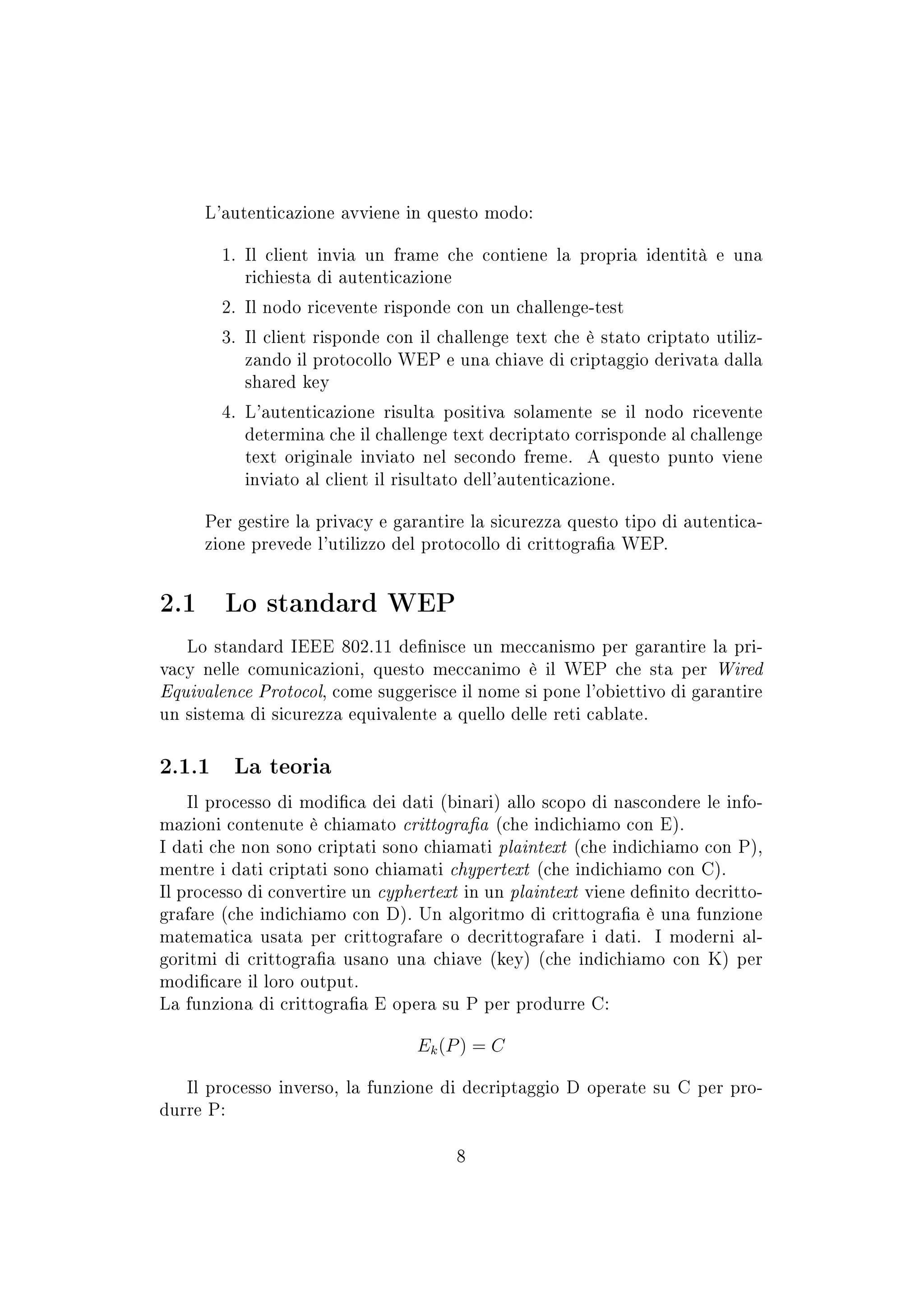 Aspetti di sicurezza dei protocolli Wireless