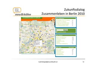 Zukunftsdialogg
    Zusammenleben in Berlin 2010




kuehnberger@neuundkuehn.at    12
 