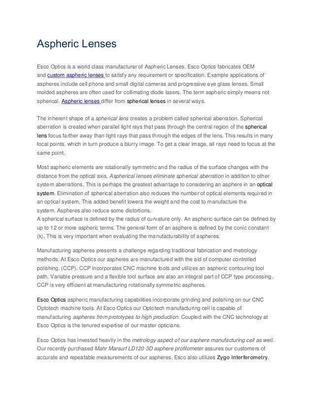 Aspheric Lenses aspheric-lenses