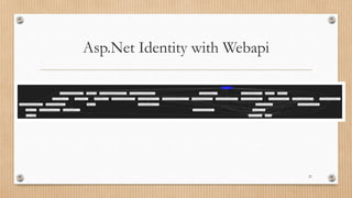 Asp.Net Identity with Webapi
21
 