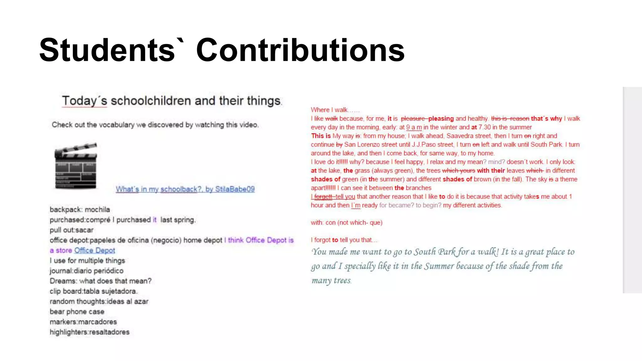 Students` Contributions
 