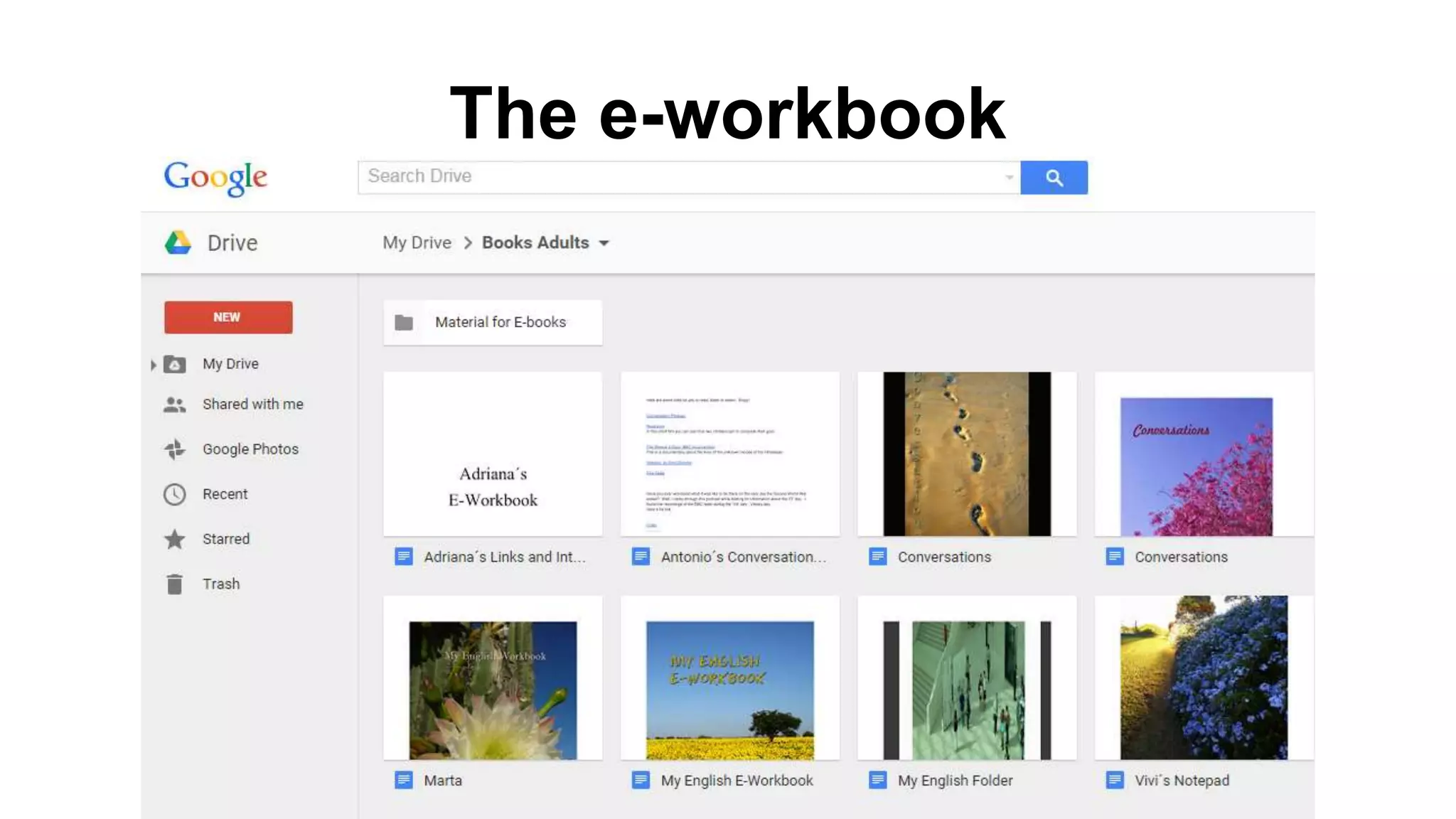 The e-workbook
 