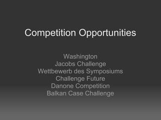 Aspire competition opportunities