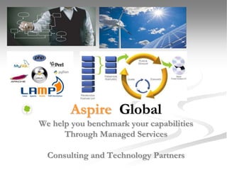 Aspire Global 
We help you benchmark your capabilities 
Through Managed Services 
Consulting and Technology Partners 
 
