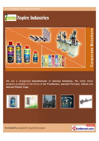 We are a recognized manufacturer of Aerosol Solutions. We make these
products available in the forms of Air Fresheners, Aerosol Tin Cans, Valves and
Aerosol Plastic Caps.
 