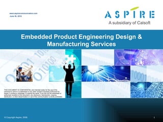 Embedded Product Engineering Design & Manufacturing Services 
