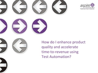 How do I enhance product quality and accelerate time-to-revenue using Test Automation? 